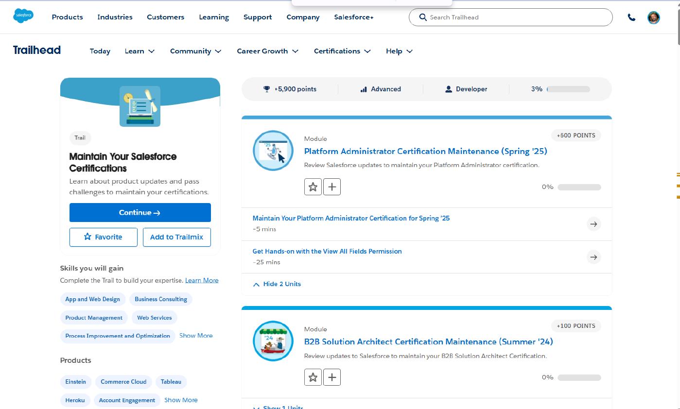 Certification Maintenance