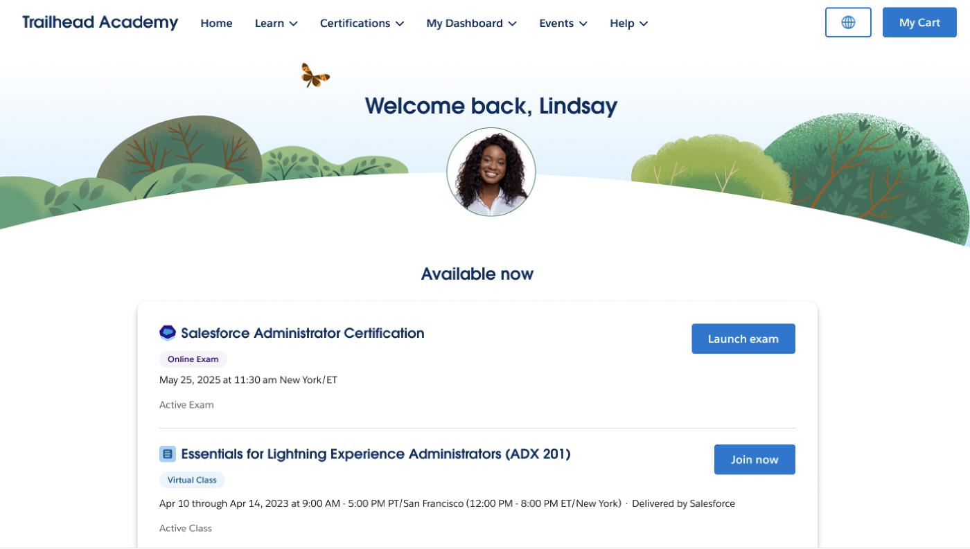 The new Training Academy Homepage