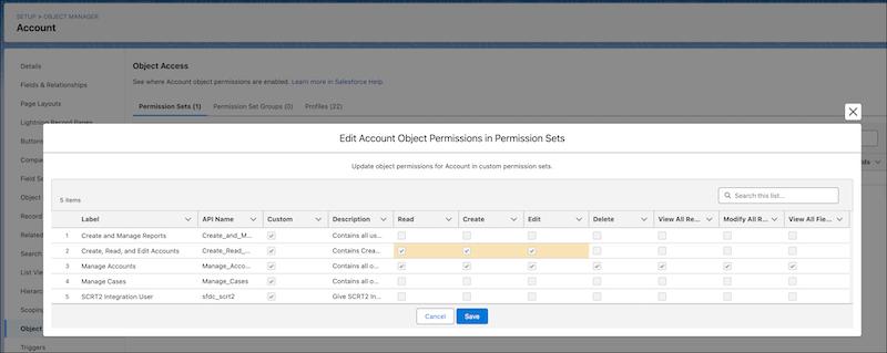 Object Access Editing Across Sets and Profiles