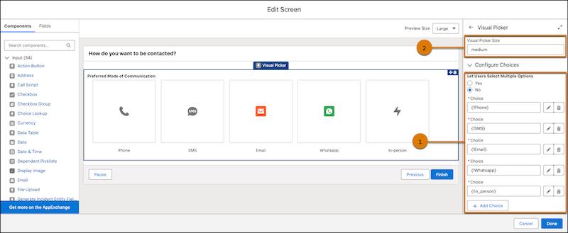 Visual Picker Setup in Flow Builder
